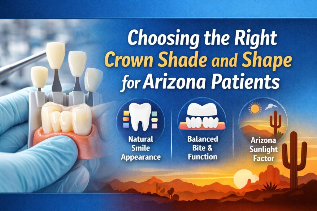 Choosing the Right Crown Shade and Shape for Arizona Patients
