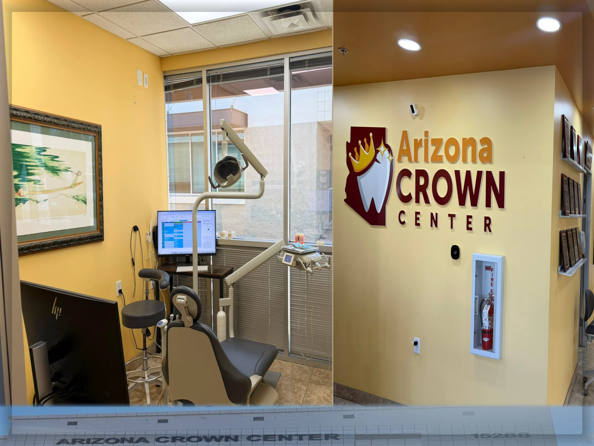 Interior of Arizona Crown Center dental office showing treatment room and reception area at 15288 Brookside Lane, Surprise, AZ 85374