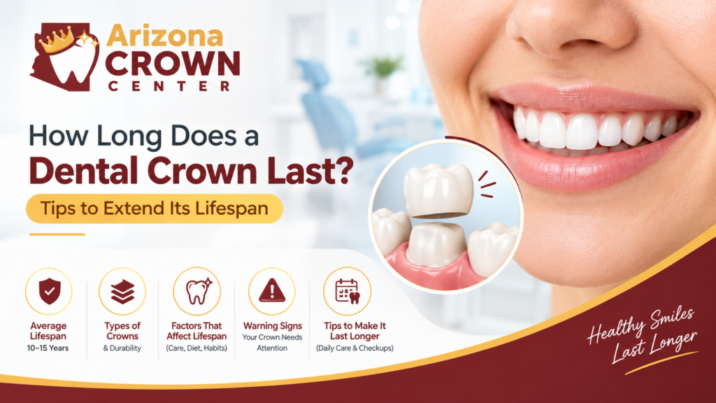 Dental crown lifespan and care tips from Arizona Crown Center